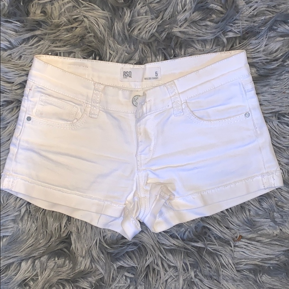 white jean RSQ shorts